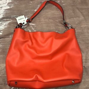 ZARA red orange tote purse